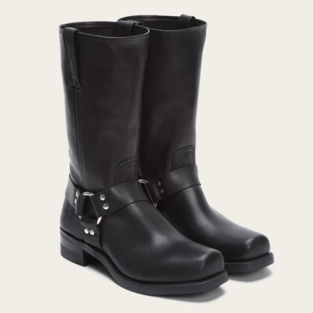 Frye | Black Leather Harness Boots